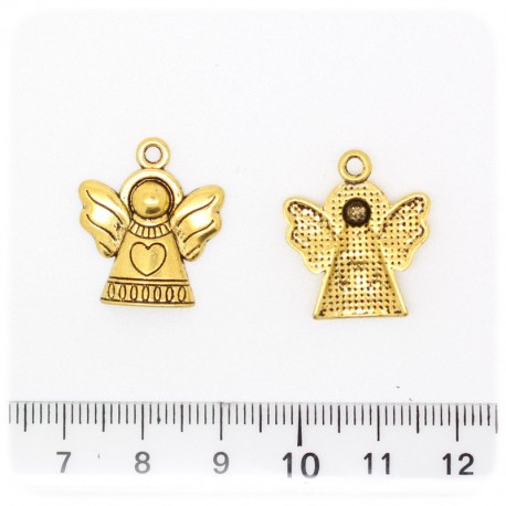 1 PZ - CIONDOLO ARGENTO TIBETANO ANGIOLETTO 18 MM - ORO