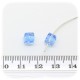 30 PZ - PERLE CUBO CELESTE - PERLINE VETRO SFACCETTATE 6 MM