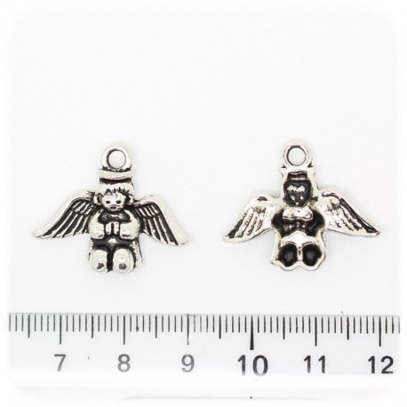 1 PZ - CIONDOLO ARGENTO TIBETANO ANGIOLETTO 25 MM - METALLO