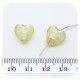 15 PZ - PERLINE VETRO CUORE FOIL 12 MM - GIALLO