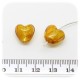 15 PZ - PERLINE VETRO CUORE FOIL 12 MM - ARANCIO