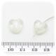 10 PZ - PERLE CUORE BIANCO 12 MM - PERLINE VETRO FOIL
