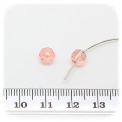 50 PZ - PERLINE VETRO TONDA SFACCETTATA 6 MM - ROSA