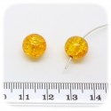 30 PZ - PERLINE VETRO TONDE CRACKLE 10 MM - ARANCIONE