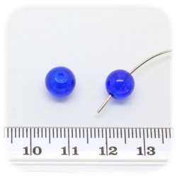 50 PZ - PERLE CRACKLE BLU - PERLINE VETRO FRANTUMATO TONDE 8 MM