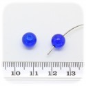 50 PZ - PERLE CRACKLE BLU - PERLINE VETRO FRANTUMATO TONDE 8 MM