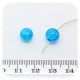 50 PZ - PERLE CRACKLE AZZURRO - PERLINE VETRO FRANTUMATO TONDE 8 MM