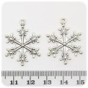 1 PZ - CIONDOLO METALLO FIOCCO DI NEVE - PENDENTE METALLO CHARM ARGENTO TIBETANO
