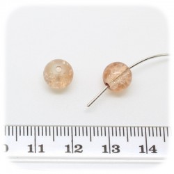 50 PZ - PERLE CRACKLE CIPRIA - PERLINE VETRO FRANTUMATO TONDE 8 MM