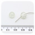 50 PZ - PERLE CRACKLE CLEAR - PERLINE VETRO FRANTUMATO TONDE 8 MM