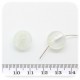 10 PZ - PERLINE VETRO TONDE FOIL 14 MM - BIANCO