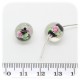 12 PZ - PERLINE VETRO TONDE FOIL FIORI 12 MM - NERO