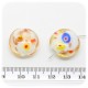 10 PZ - PERLINE VETRO TONDE DISCO GOLDSAND 20 MM - BIANCO