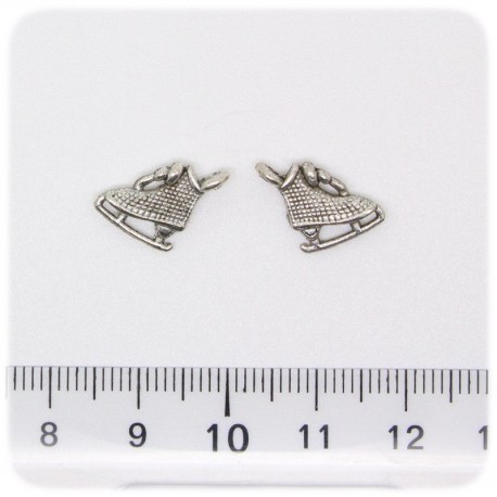 1 PZ - CIONDOLO ARGENTO TIBETANO PATTINO 10 MM - METALLO