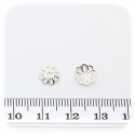 100PZ - COPPETTA COPRIPERLA TRAFORATA 10 MM - ARGENTO