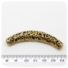 1 PZ - DISTANZIATORE FORO LARGO METALLO - TUBO ORO DECORATO
