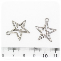 1 PZ - CIONDOLO ARGENTO TIBETANO STELLA 20 MM - METALLO