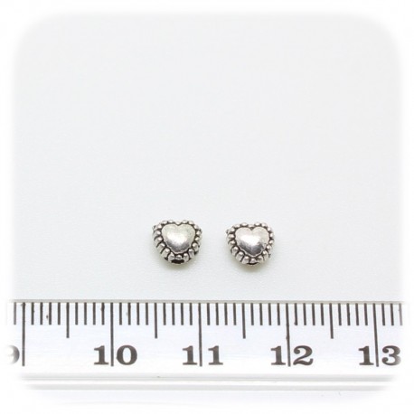 30 PZ - DISTANZIATORE BIGIOTTERIA - DISTANZIALE CUORE 5 MM - METALLO