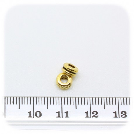 30 PZ - CILINDRO ORO DISTANZIATORE - PERLINE SEPARATORI METALLO DISTANZIALE 5 MM