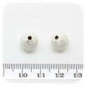 4 PZ - PERLE STURDUST ARGENTO - PERLINE DISTANZIALE METALLO TONDE 10 MM