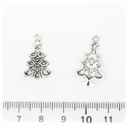 1 PZ - CIONDOLO ARGENTO TIBETANO ALBERO DI NATALE 23 MM - METALLO