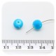 100 PZ - PERLINE VETRO RICOPERTE EFFETTO GOMMA TONDE 8 MM - AZZURRO