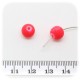 100 PZ - PERLINE VETRO RICOPERTE EFFETTO GOMMA TONDE 8 MM - ROSSO