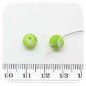 100 PZ - PERLINE VETRO RICOPERTE EFFETTO GOMMA TONDE 8 MM - VERDE