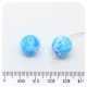 5 PZ - PERLE TONDE AZZURRO - PERLINE VETRO LAMPWORK 14 MM