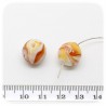 5 PZ - PERLE TONDE MARRONE - PERLINE VETRO LAMPWORK 14 MM