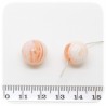 5 PZ - PERLE TONDE PESCA - PERLINE VETRO LAMPWORK 14 MM